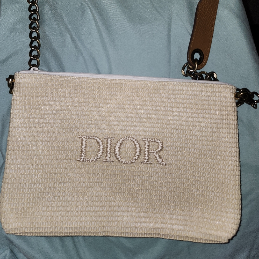 DIOR RAFFIA COSMETIC BAG/CLUTCH - Picture 2 of 8